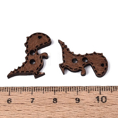 2-Hole Dinosaur Wood Buttons BUTT-Q046-05B-1