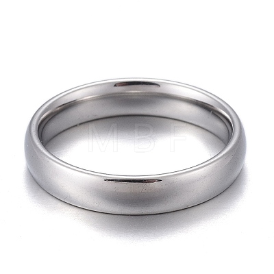 Non-Tarnish 304 Stainless Steel Flat Plain Band Rings STAS-I160-C-17mm-P-1