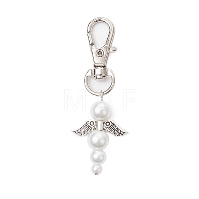 Angel Glass Pearl Pendant Decoration HJEW-JM02761-03-1