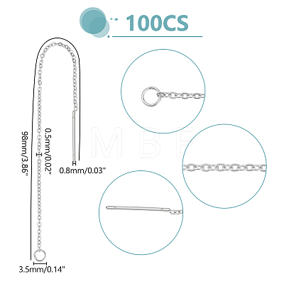 Unicraftale 304 Stainless Steel Earring Findings STAS-UN0002-28P-1