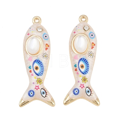 Printed Alloy Enamel Pendants RB-CBAA915-02G-01-1