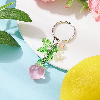 Fruits & Leaf Acrylic Pendant Keychain KEYC-JKC00680-04-1