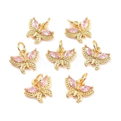 Real 18K Gold Plated Brass Micro Pave Cubic Zirconia Charms ZIRC-Z023-05-1