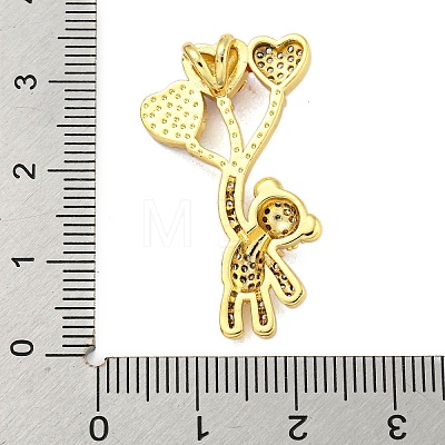 Brass Micro Pave Clear Cubic Zirconia Pendants KK-R159-28G-1