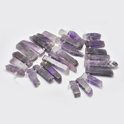 Natural Amethyst Graduated Beads Strands G-P319-28-1