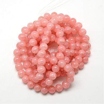 Baking Painted Crackle Glass Bead Strands DGLA-Q023-8mm-YS9-1