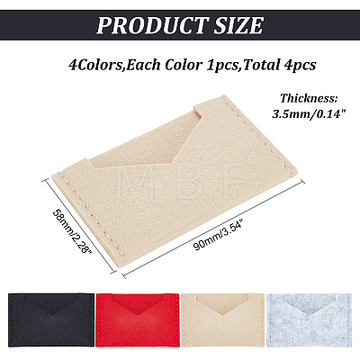 WADORN 4Pcs 4 Colors Wool Felt Envelope Purse Insert Organizer FIND-WR0006-71A-1