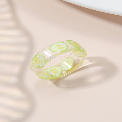 Summer Transparent Resin Fruit Pattern Finger Rings for Women WGF91BA-21-1