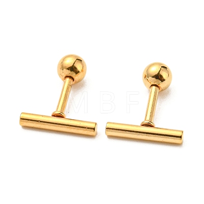 Ion Plating(IP) 304 Stainless Steel Stud Earrings EJEW-Z034-04B-G-1