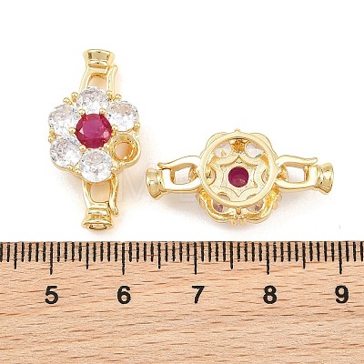 Brass Pave Cubic Zirconia Fold Over Clasps CU-CBAA6E8-13G-1