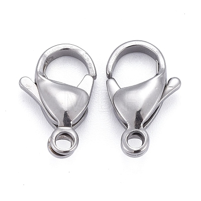 304 Stainless Steel Lobster Claw Clasps X-STAS-F182-01P-A-1