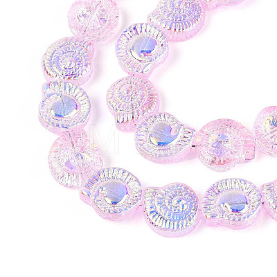 Electroplate Transparent Glass Beads Strands EGLA-S190-05E-1