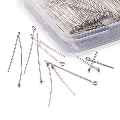 304 Stainless Steel Ball Head Pins & Eye Pins & Head Pins STAS-TA0004-23P-1