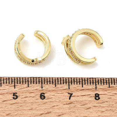 Brass Micro Pave Cubic Zirconia Cuff Earrings for Women CU-CBAE7DF-30G-1