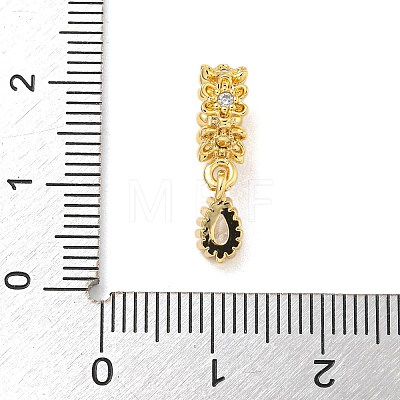 Brass Pave Clear Cubic Zirconia European Dangle Charms KK-Z072-16G-02-1