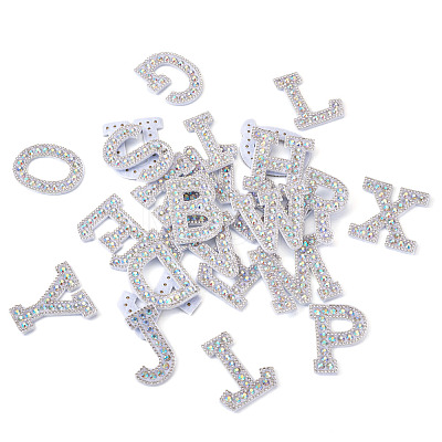 Alphabet Resin Rhinestone Patches DIY-TAC0005-45D-1