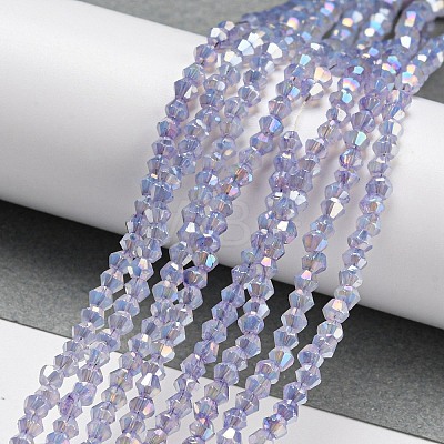 Baking Painted Transparent Glass Beads Strands DGLA-F002-04B-1