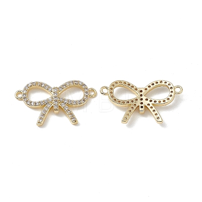 Brass Micro Pave Clear Cubic Zirconia Connector Charms KK-E068-VB067-1