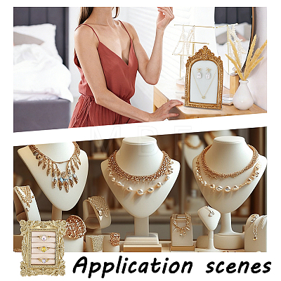1Pc Arch Shape Resin & Velvet Photo Frame Necklace Display Stands NDIS-NB0001-11-1