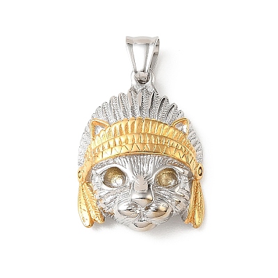 304 Stainless Steel Pendant Rhinestone Settings STAS-F363-03GP-1
