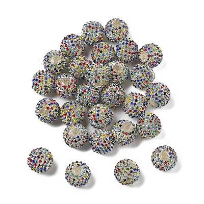 Sparkle Glass Rhinestone Round Beads OACR-S048-01E-1