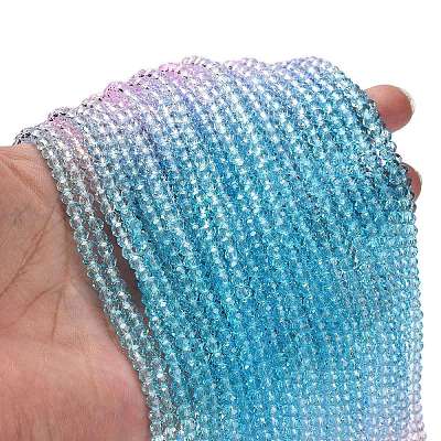 Transparent Painted Glass Beads Strands DGLA-A034-T4mm-A22-1