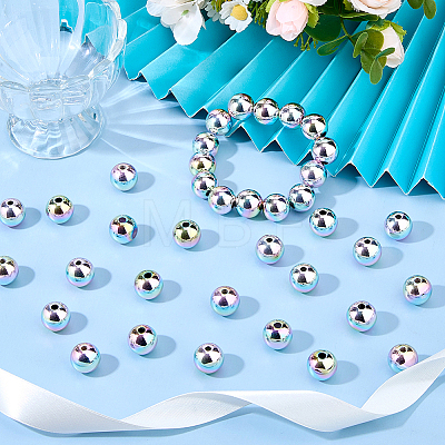 80Pcs UV Plating Opaque CCB Plastic Beads MACR-DC0001-28-1