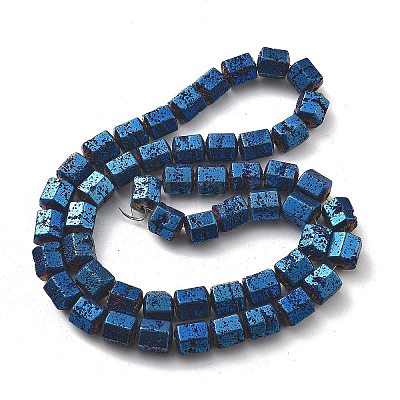 Electroplated Natural Lava Rock Beads Strands G-A251-A01-01J-1