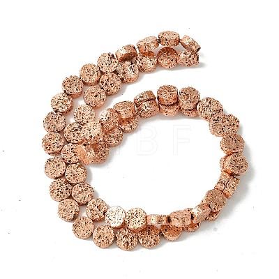 Electroplated Natural Lava Rock Beads Strands G-I360-M01-03-1