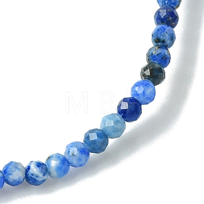 2mm Natural Lapis Lazuli Faceted Round Beaded Stretch Bracelets for Women BJEW-JB10843-02-1