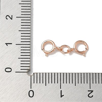 S925 Sterling Silver Double Spring Ring Clasps STER-R003-07RG-1