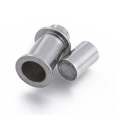 304 Stainless Steel Magnetic Clasps with Glue-in Ends STAS-D242-29P-A-1