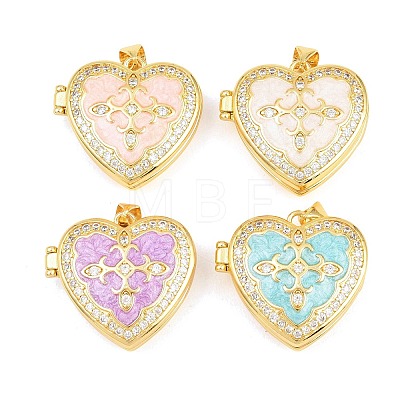 Brass Locket Pendants KK-D232-05G-1
