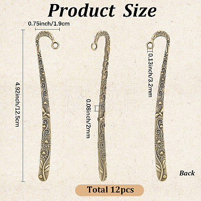 12Pcs Alloy Hair Sticks MRMJ-SC0001-66A-1