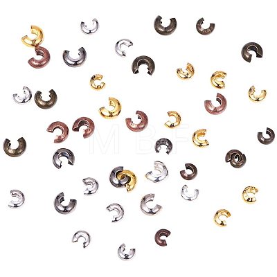 Brass Crimp Beads Covers KK-PH0036-09-1