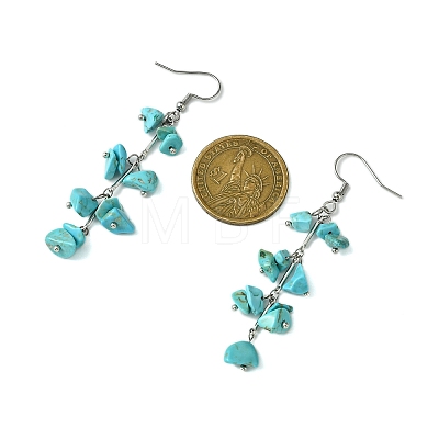 Synthetic Turquoise Dangle Earrings for Women EJEW-TA00553-03-1