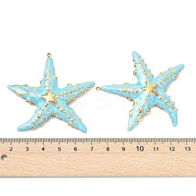 Ocean 304 Stainless Steel Enamel Big Pendants X-STAS-T076-08C-03G-1