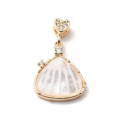 Natural Shell Carved Pendants KK-N290-06G-1