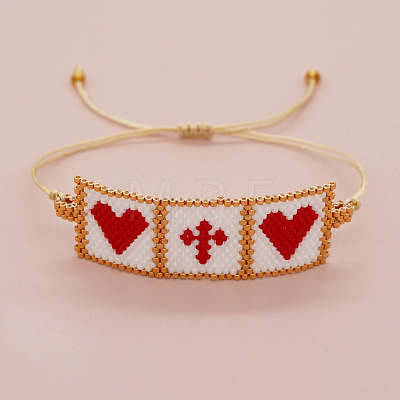 Religious Glass Seed Beads Link Bracelets XZ2027-1-1
