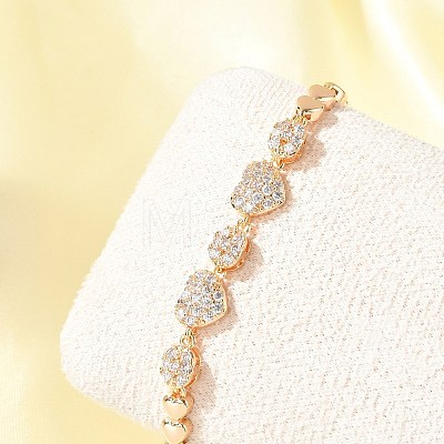 Brass Micro Pave Cubic Zirconia Chain Bracelets KK-R217-38G-1