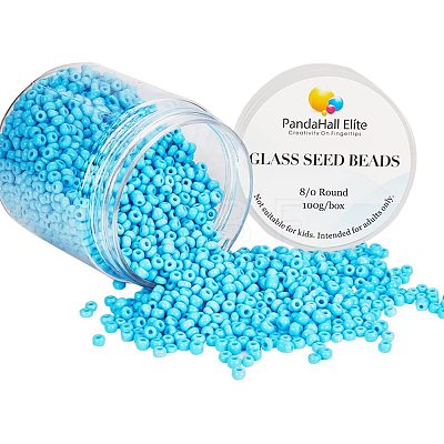 8/0 Round Glass Seed Beads SEED-PH0005-05-1