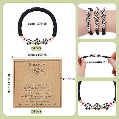 Handmade Polymer Clay Bead Stretch Bracelets BJEW-PH02038-1