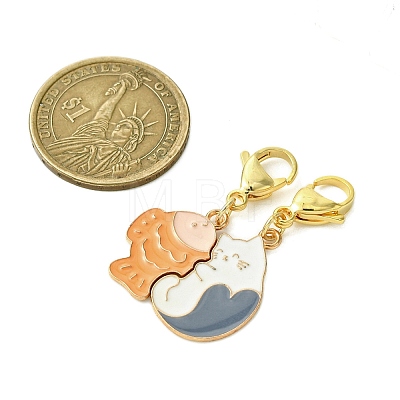 Alloy Enamel Split Pendant Decorations HJEW-JM02818-02-1