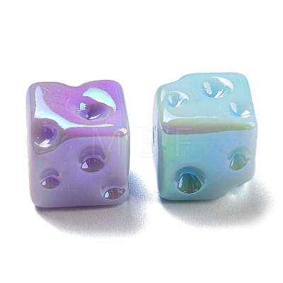 UV Plating Opaque Luminous Acrylic Beads MACR-D083-07-1