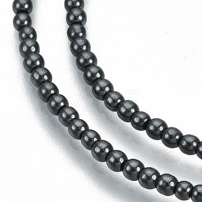 Non-magnetic Synthetic Hematite Beads Strands G-Q892-2mm-1