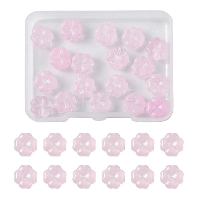20Pcs Transparent Spray Painted Glass Beads GLAA-FS0002-40B-1
