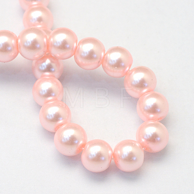 Baking Paint Pearlized Glass Pearl Round Bead Strands HY-Q003-4mm-70-1