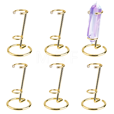 6Pcs Alloy Crystal Sphere Display Stands DJEW-DC0001-23G-1