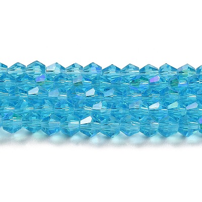 Transparent Electroplate Glass Beads Strands EGLA-A039-T3mm-L19-1
