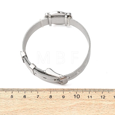 304 Stainless Steel Watch Band Chain Bracelets for Women Men BJEW-P386-09P-J-1